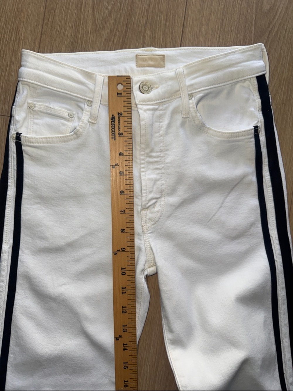 MOTHER The Insider Crop Step Fray Whipping The Racer Size 26 - Picture 13 of 14